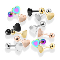 4 mm Flat Heart Top Titanium Ear Cartilage Daith Tragus Helix loop Stud