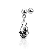 Skull Dangle Ear Cartilage Tragus Helix Barbell Studs