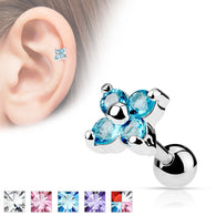 Flower CZ Ear Cartilage Tragus Helix Barbell Studs