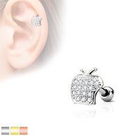 Apple Top CZ Ear Cartilage Daith Helix Tragus Barbell Stud