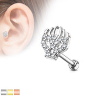 Skull CZ Top Ear Cartilage Daith Helix Tragus Barbell Stud