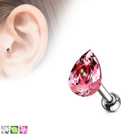 Tear Drop CZ Top Ear Cartilage Daith Helix Tragus Barbell Stud