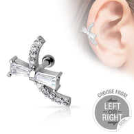 CZ Ribbon Ear Cartilage Daith Tragus Helix Barbell