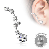 Star and CZ Ear Cartilage Daith Tragus Helix Barbell