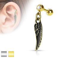 Angel Wing Dangle Surgical Steel Cartilage Helix Tragus Barbells