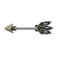 Pair of Tribal Arrow 316L Surgical Steel Nipple Barbells