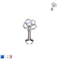 Opal Flower Internal Threaded Labret Monroe Helix Daith Tragus Studs