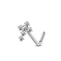 CZ Cross 316L Surgical Steel L Bend Nose Stud Rings