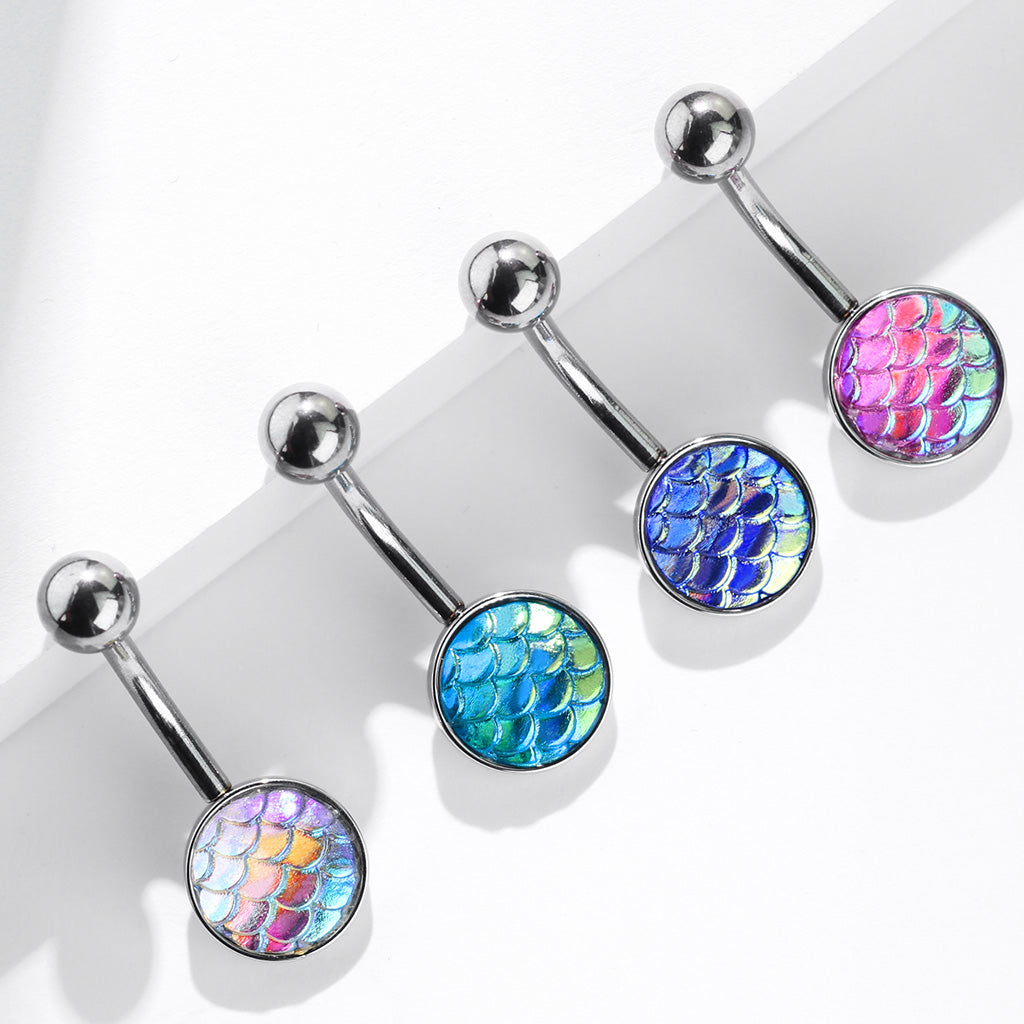 AB Effect Fish Scale Belly Button Navel Rings – iconbodyjewelry.com