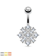 Starburst CZ Belly Button Navel Rings