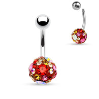 Multi Color Ferido Ball Surgical Steel Navel Belly Button Rings