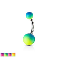 Two Tone Rubber Coating Belly Button Navel Rings