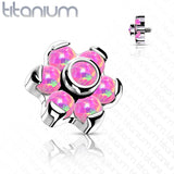 Titanium Opal Flower Bezel Center Petals Dermal Anchor Top