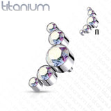 Titanium Bezel Round CZ Top For Lip Eyebrow Dermal