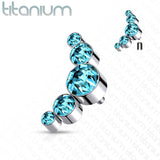 Titanium Bezel Round CZ Top For Lip Eyebrow Dermal