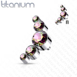 Titanium Bezel Round CZ Top For Lip Eyebrow Dermal