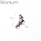 Titanium Bezel Round CZ Top For Lip Eyebrow Dermal