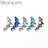 Titanium Bezel Round CZ Top For Lip Eyebrow Dermal