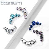 Titanium Bezel Round CZ Top For Lip Eyebrow Dermal