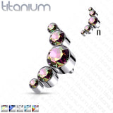 Titanium Bezel Round CZ Top For Lip Eyebrow Dermal