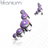 Titanium Round Bezel Opal Top For Lip Eyebrow Dermal