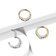 High Precision Lined CZ Fan Nose Septum Ear Cartilage Helix Tragus