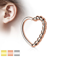 Half Braided Heart Ear Cartilage Daith Helix Tragus Rings