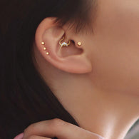 CZ Paved Crescent Heart Shape Ear Cartilage Daith Hoop Helix Tragus Rings